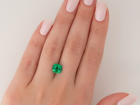 3Ct Cushion Cut Lab Created Emerald For Sale