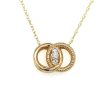 14K Yellow Gold 0.12ctw Diamond Marriage Symbol Necklace For Sale