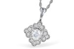 14K White Gold 0.15ctw Diamond Vintage Inspired Necklace by Allison Kaufman Online Sale