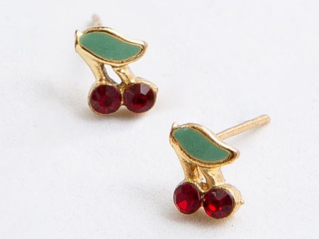 Cherry Enamel Studs Cheap