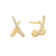 Gold Plated Cubic Zirconia Kiss Stud Earrings by Ania Haie For Sale