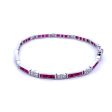 14K White Gold 4.66ctw Ruby & Diamond Antique Style Link Bracelet Sale