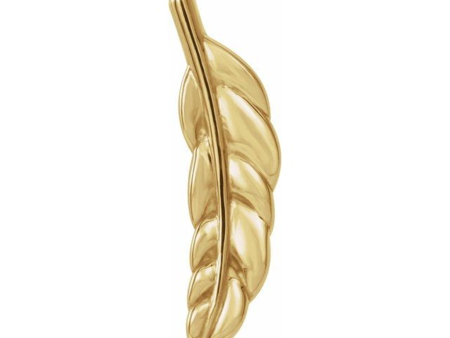 14K Yellow Gold Leaf Link Charm by Stuller Supply