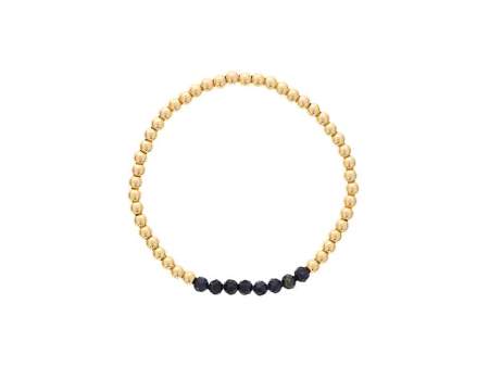 Gold Filled Blue Sapphire Bead Stretch Bracelet by Dee Berkley For Discount