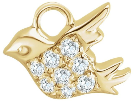 14K Yellow Gold 0.04ctw Diamond Bird Charm Pendant by Stuller on Sale