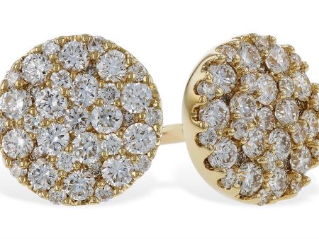 14K Yellow Gold 0.50ctw Diamond Cluster Stud Earrings by Allison Kaufman Hot on Sale