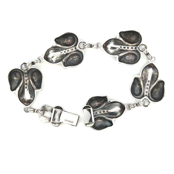 Estate Sterling Silver Flower Link Bracelet Online Hot Sale