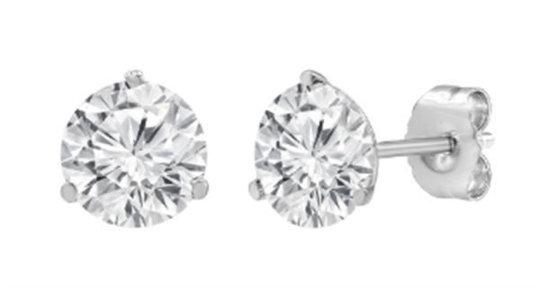 14K White Gold 0.75ctw Round Lab Diamond Solitaire Stud Earrings Supply