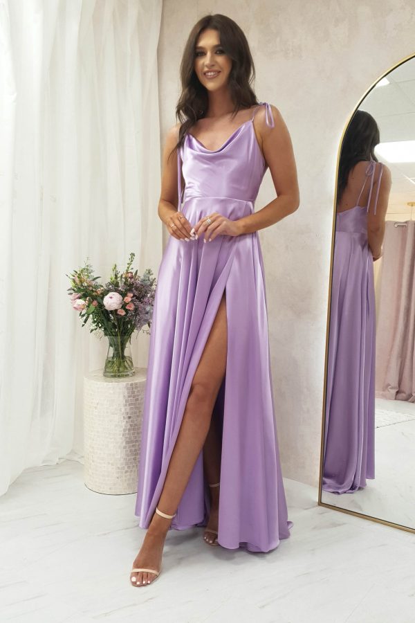 Anna Cowl Neckline Gown | Lilac Supply