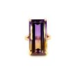 Estate 14K Yellow Gold 18.93ctw Emerald Cut Ametrine Solitaire Ring Sale