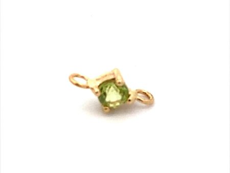 14K Yellow Gold Round Peridot Solitaire Double Bail Charm by Aurelie Gi Cheap