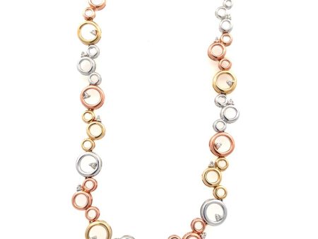 Estate 14K Three Tone Gold 0.25ctw Diamond Bubble Necklace Hot on Sale