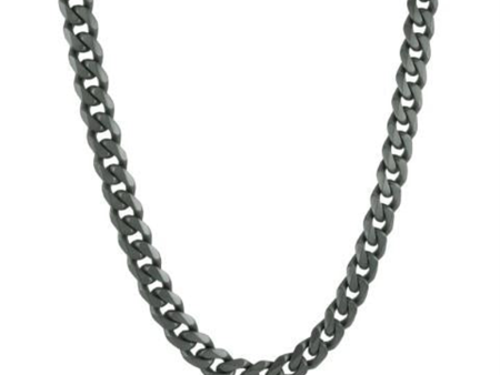 Stainless Steel IP Gunmetal 10mm Curb Chain Men s Necklace For Discount