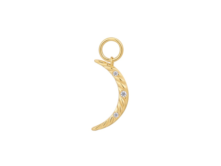 Gold Plated Cubic Zirconia Crescent Moon Earring Charm by Ania Haie Sale