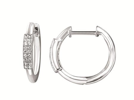 Sterling Silver 0.04ctw Diamond Huggie Hoop Earrings For Discount