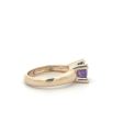 Estate 14K Yellow Gold Oval Amethyst & Diamond Ring For Cheap