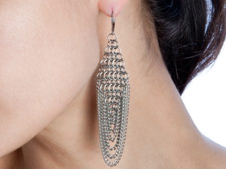 SLINKY Diamond & Draping Chain Earrings Supply