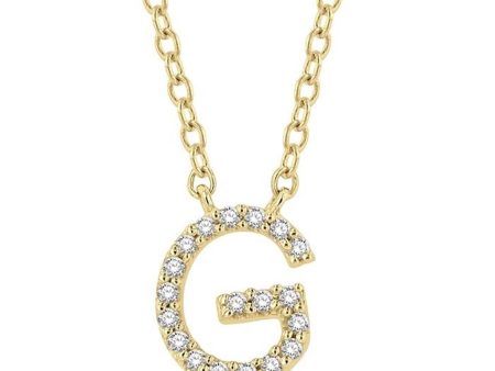 10K Yellow Gold 0.06ctw Diamond Letter  G  Necklace Online