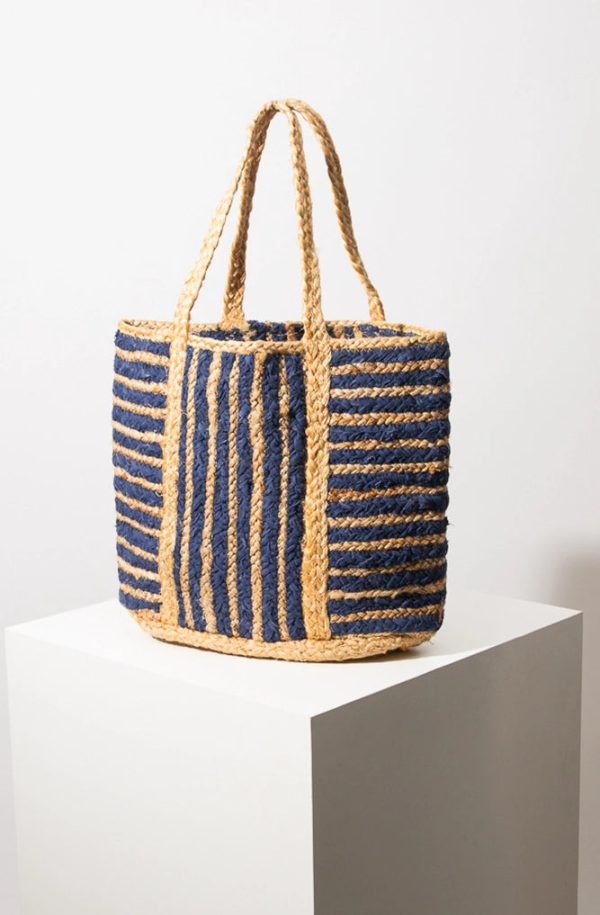 Striped Jute Tote Cheap