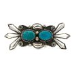 Estate Sterling Silver Oval Turquoise Tablets Sunburst Brooch Online