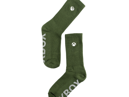 Xbox Essentials Olive Crew Socks Supply