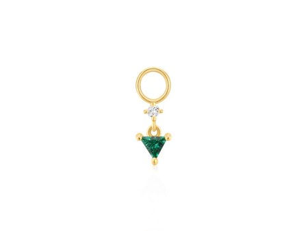 Gold Plated Green Stone Drop Earring Charm by Ania Haie For Sale