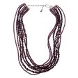 Estate Sterling Silver Multi Strand Garnet Bead Necklace Sale