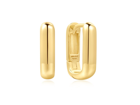 Gold Plated Chunky Huggie Hoop Earrings by Ania Haie Supply