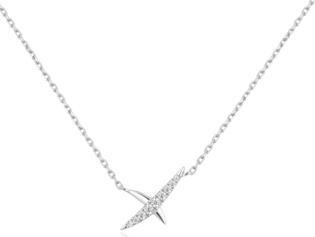 Sterling Silver Cubic Zirconia X Necklace by Ania Haie Online Sale