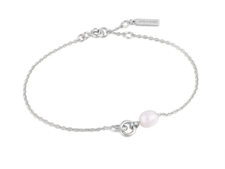 Sterling Silver Pearl Interlocking Link Bracelet by Ania Haie For Cheap