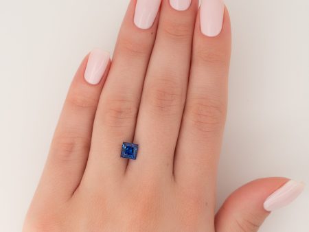 1.5Ct Princess Cut Lab Created Sapphire on Sale