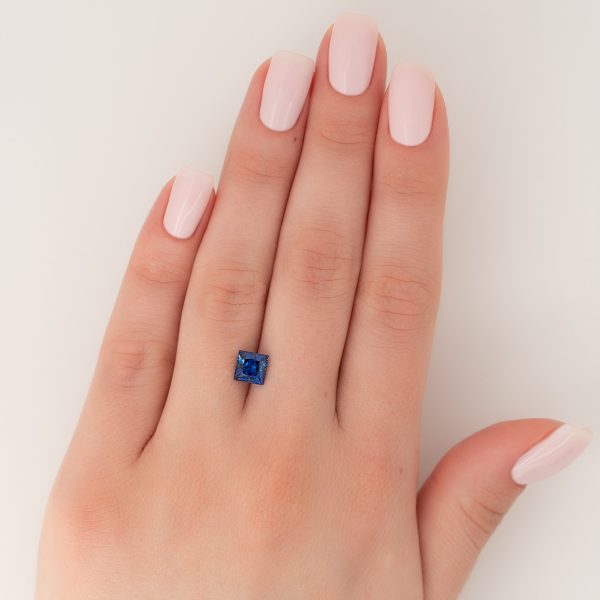 1.5Ct Princess Cut Lab Created Sapphire on Sale