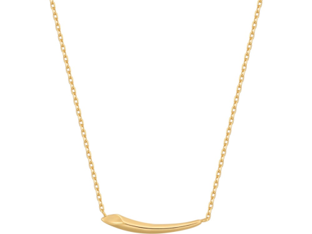 14K Yellow Gold Plated Arrow Bar Necklace by Ania Haie Supply