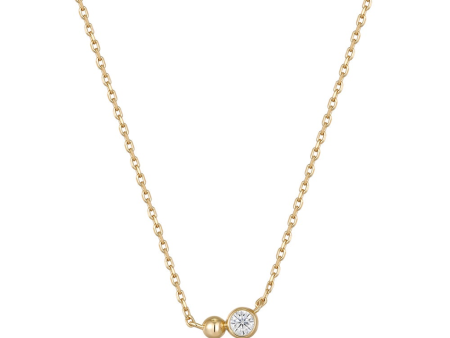 Gold Plated Cubic Zirconia Orb Necklace by Ania Haie Hot on Sale