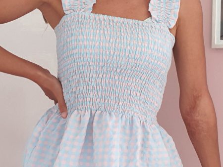 Tammy Gingham Peplum Top Online