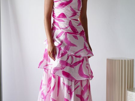 Aster Print Ruffle Maxi Dress | Pink Print Online Sale