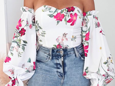 Shani Off The Shoulder Top Bodysuit | Mixed Print Hot on Sale